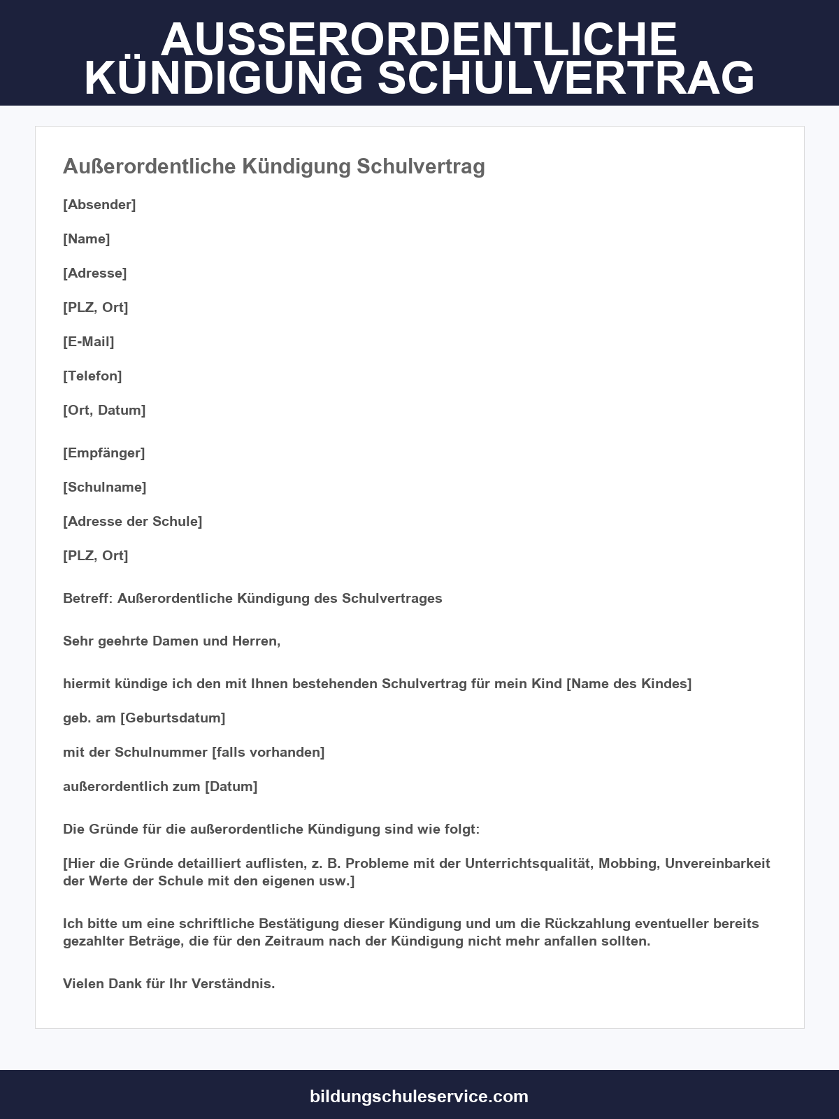 Außerordentliche Kündigung Darlehensvertrag Muster